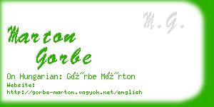 marton gorbe business card